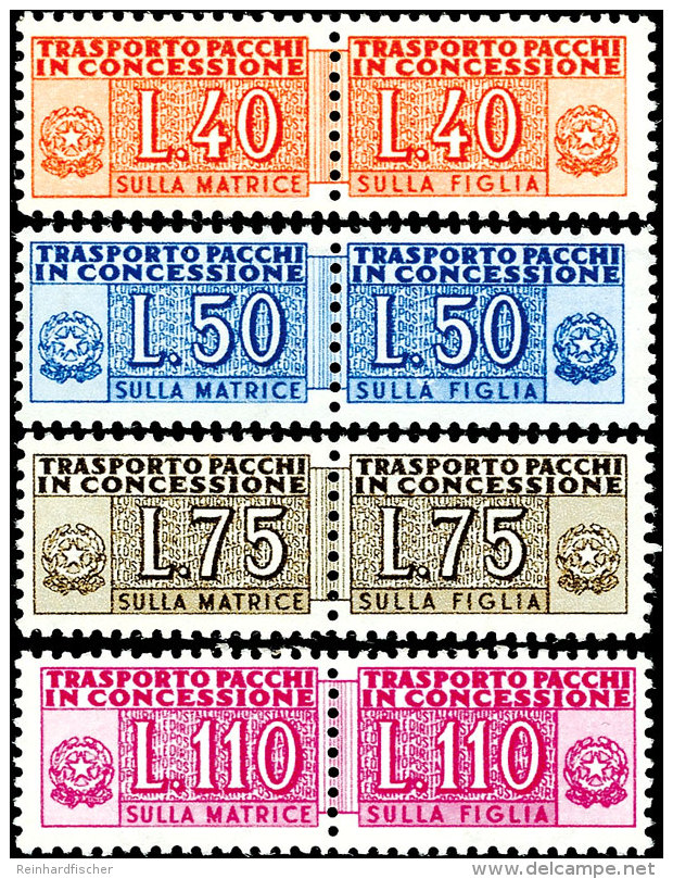 Paketzustellungsmarken, 1953, 40 Lire Bis 110 Lire, Waager. Paare, Tadellos Postfrisch Und Ungefaltet, Mi. 650.- -... - Sin Clasificación