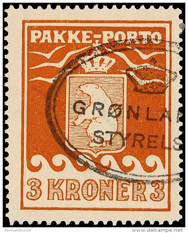 3 Kr. Braun, 1930, Klarer Ovalstempel "GRÖNLANDS STYRELSE", Katalog: 12A O3 Kr. Brown, 1930, Clear Oval... - Otros & Sin Clasificación