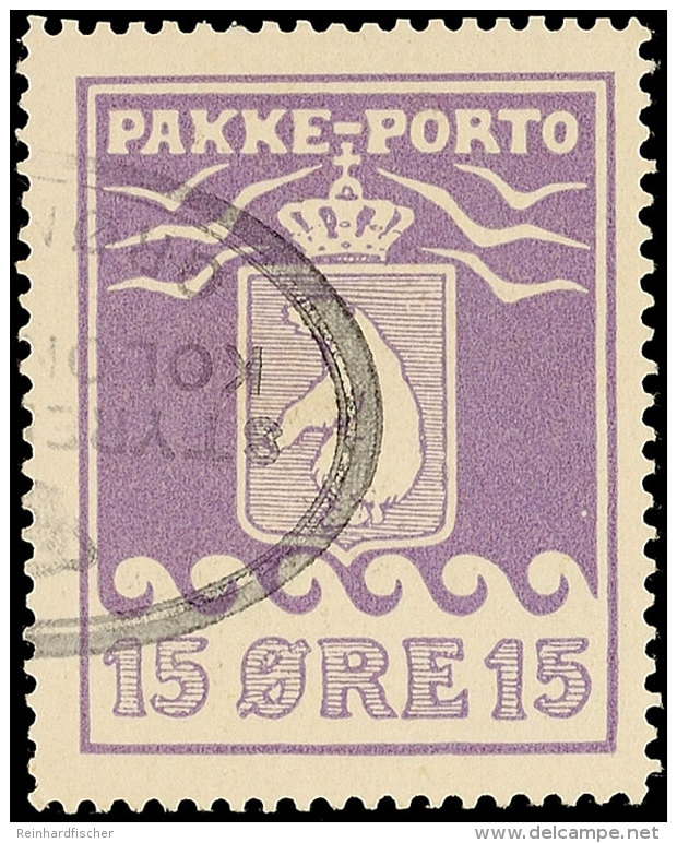 15 Öre Violett 1915, Druck 1, Klarer Ovalstempel: "Styrelsen Af Kolonierne I Grönland", Marke Mit Vollem... - Otros & Sin Clasificación
