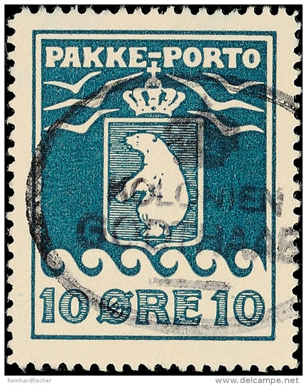 10 Öre Grünlichblau, 1937, Klarer Zentr. Ovalstempel "KOLONIEN GODTHAAB", Katalog: 7B O10 °re... - Autres & Non Classés