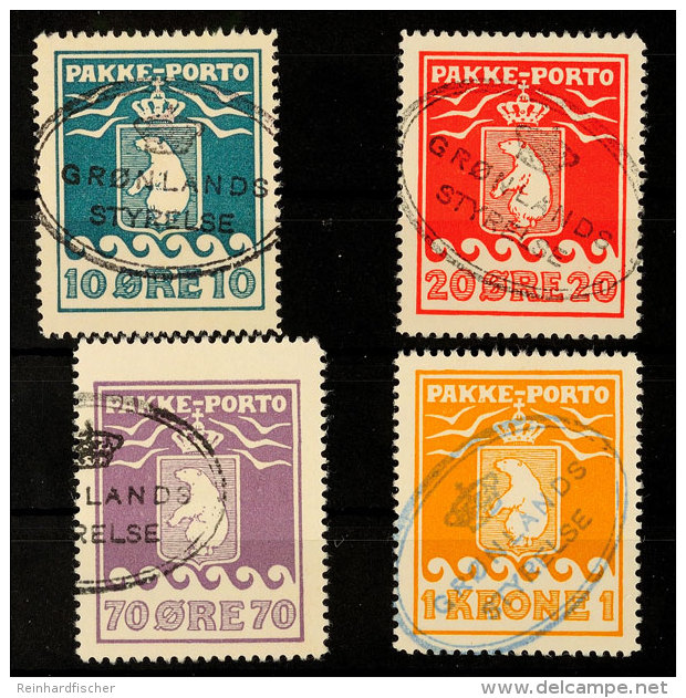 10 Öre Bis 1 Kr., 1937, 4 Werte Komplett, Je Ovalstempel "GRÖNLANDS STYRELSE", Katalog: 7/11 B O10... - Autres & Non Classés