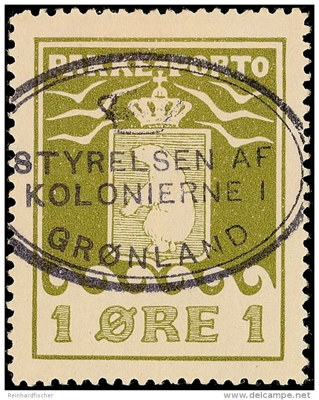 1 Öre Oliv 1915, Gez. 11&frac14;, Zentrischer Ovalstempel: "Styrelsen Af Kolonierne I Grönland", Katalog:... - Autres & Non Classés