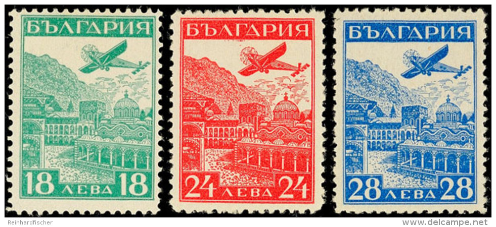 1932, Luftpostausstellung Strassburg, Kpl. Satz, Höchstwert Sign., Tadellos, Mi. 250.-, Katalog: 249/51... - Bulgaria