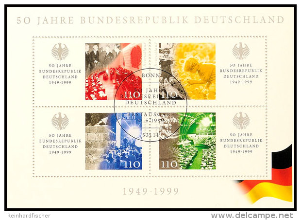 1999, Block-Ausgabe "50 Jahre Bundesrepublik Deutschland", 50 Stück Mit ESST BONN, Mi. 425.-, Katalog:... - Autres & Non Classés