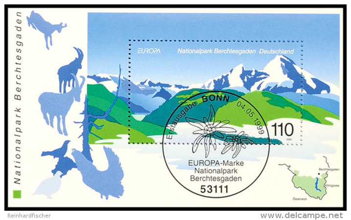 1999, Block-Ausgabe "Nationalpark Berchtesgaden", 50 Stück Mit ESST BONN, Mi. 150.-, Katalog: Bl.47(50)... - Autres & Non Classés