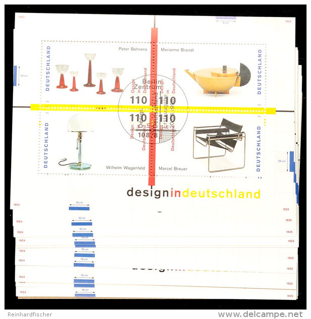 4x 110 Pfg Block-Ausgabe 1998 "Design In Deutschland", 40 Stück Mit ESST "BERLIN", Mi. 320.-, Katalog:... - Otros & Sin Clasificación