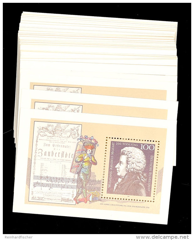 100 Pfg Block-Ausgabe 200. Todestag Von Wolfgang Amadeus Mozart, 100 Stück Postfrisch, Katalog: Bl.26... - Other & Unclassified