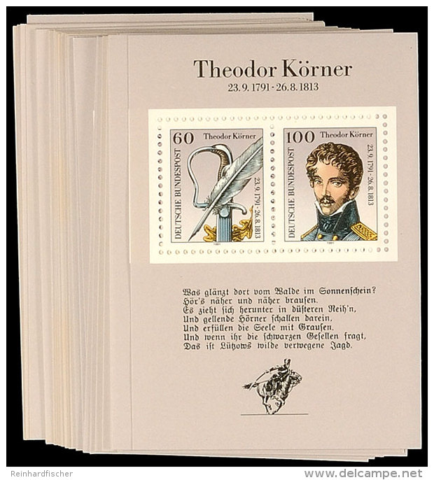 1991, Block-Ausgabe "Theodor Körner", 50 Stück Postfrisch, Mi. 150.-, Katalog: Bl.25(50) **1991,... - Autres & Non Classés