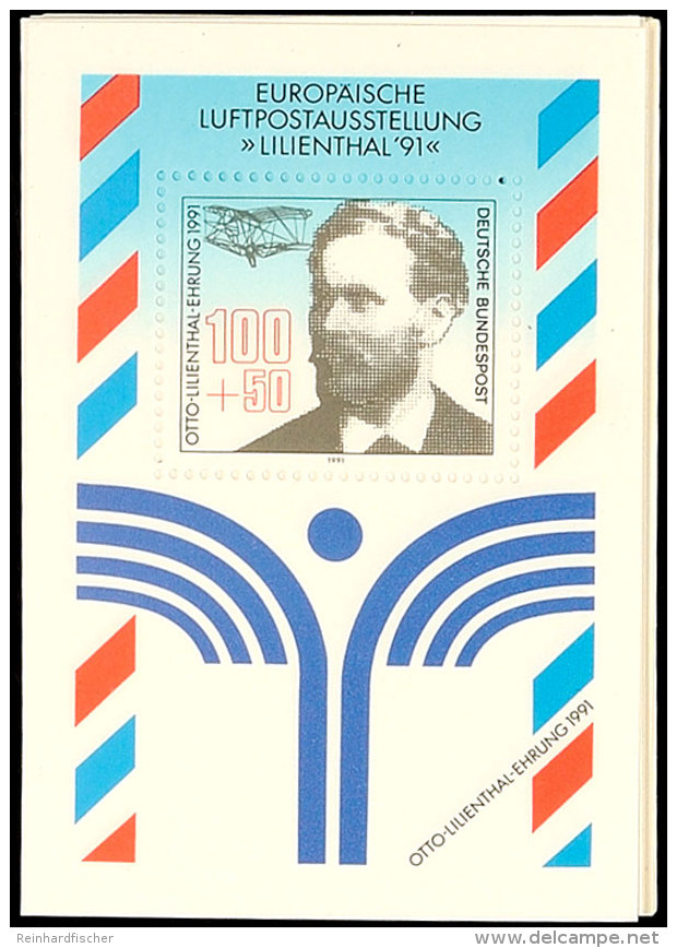 1991, Block-Ausgabe "Otto Lilienthal", 24 Stück Postfrisch, 108.-, Katalog: Bl.24(24) **1991, Souvenir... - Other & Unclassified