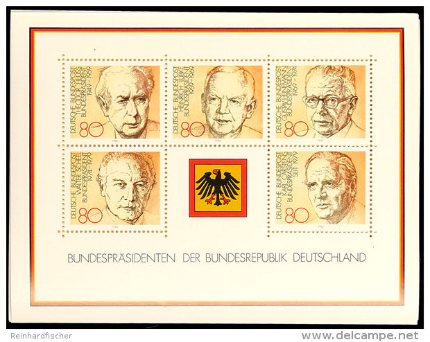 1982, Block-Ausgabe "Bundespräsidenten", 40 Stück Postfrisch, Mi. 260.-, Katalog: Bl.18(40) **1982,... - Autres & Non Classés