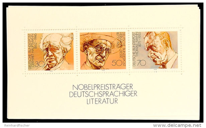 1978, Block-Ausgabe "Nobelpreisträger", 40 Stück Postfrisch, Mi. 128.-, Katalog: Bl.16(40) **1978,... - Altri & Non Classificati