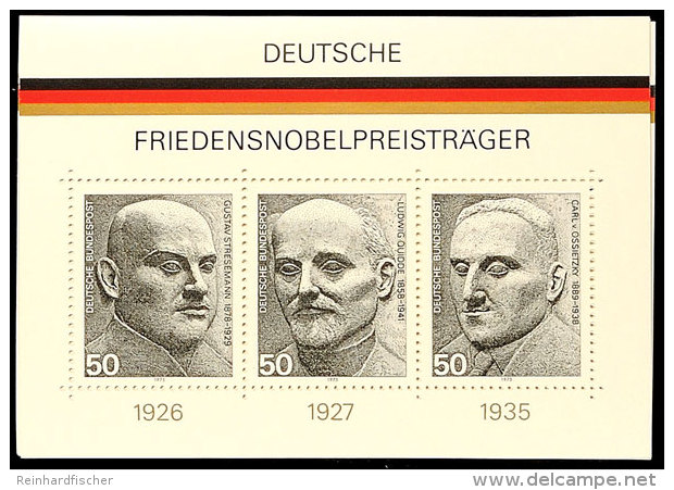 1975, Block-Ausgabe "Deutsche Friedensnobelpreisträger", 40 Stück Postfrisch, Mi. 120.-, Katalog:... - Autres & Non Classés