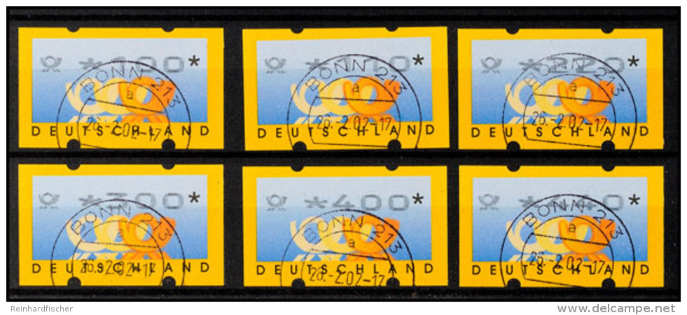 100 Bis 440 Pfg Postemblem, Type II, VS1-Satz Zu 6 Versch. Werten, Einheitlich Gestempelt "BONN 26.2.02", Tadellos,... - Otros & Sin Clasificación