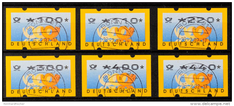 100 Bis 440 Pfg Postemblem, Type II, VS1-Satz Zu 6 Versch. Werten, Einheitlich Gestempelt "BONN 26.2.02", Tadellos,... - Otros & Sin Clasificación