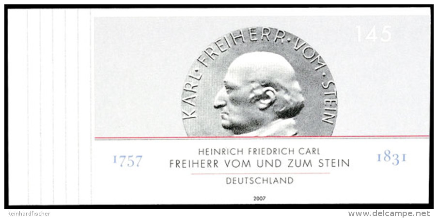 145 Cent Freiherr Vom Und Zum Stein Ungezähnt, Tadellos Postfrisch Mit Linkem Rand, Katalog: 2624U **145... - Autres & Non Classés