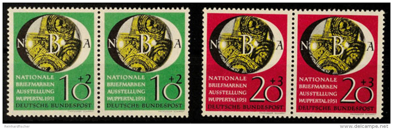 10 Pfg Und 20 Pfg "Nationale Briefmarken Ausstellung Wuppertal", Waagerechter Paarsatz, Tadellos Postfrisch, Mi.... - Otros & Sin Clasificación