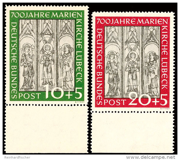 10 U. 20 Pfg Marienkirche, Tadellos Postfrisch Und Einheitlich Mit Vorgefaltetem Unterrand, Mi. 240.-, Katalog:... - Otros & Sin Clasificación