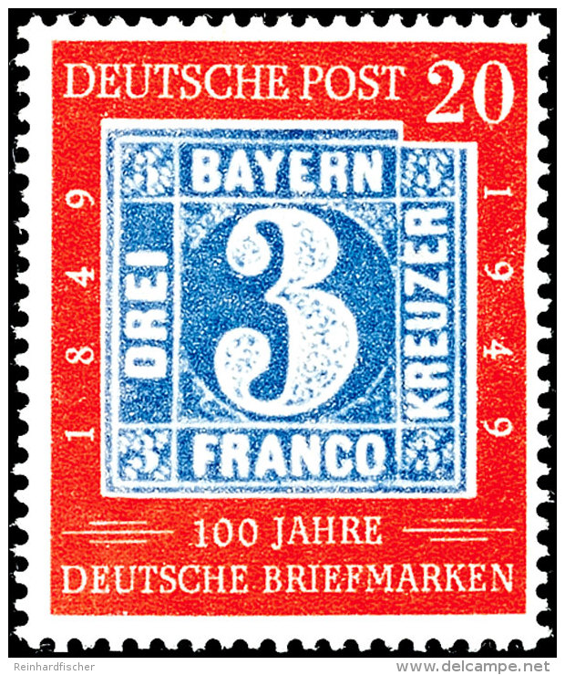 100 Jahre Briefmarken 20 Pfg. Mit Plattenfehler " Delle Im Rechten Bildrand Neben Der Ersten 9 Von 1949",... - Otros & Sin Clasificación