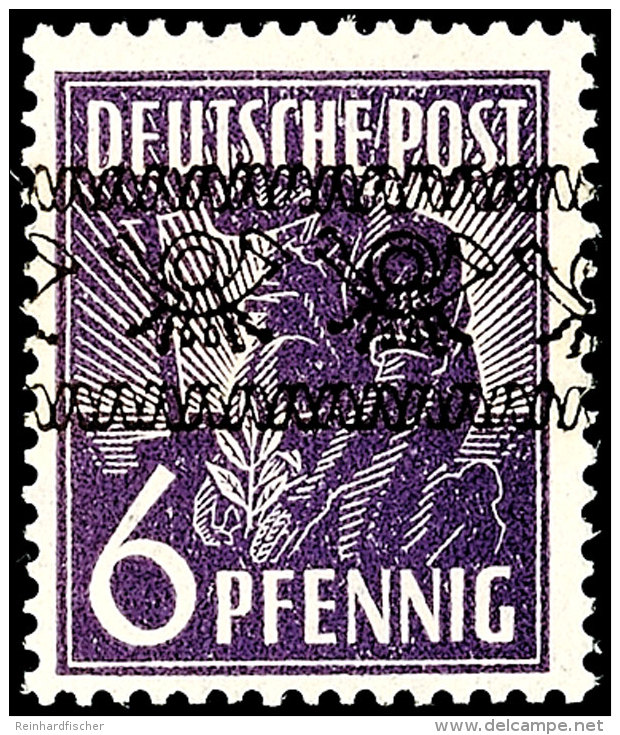 6 Pfennig Arbeiterserie Mit Bandaufdruck, D-Farbe, Tadellos Postfrisch, Arge Farbgeprüft, Mi. 200.-, Katalog:... - Otros & Sin Clasificación