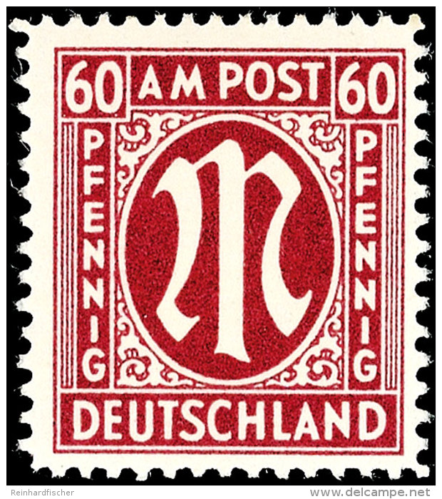 60 Pfennig AM-Post, A-Farbe, D-Zähnung, Tadellos Postfrisch, Fotobefund Hettler BPP: "echt Und Einwandfrei",... - Autres & Non Classés