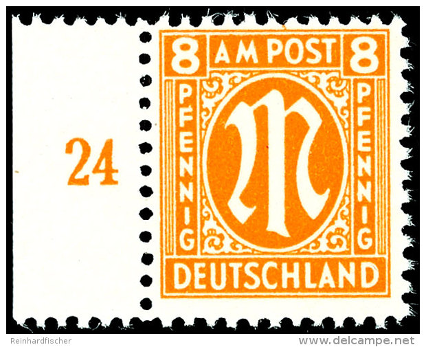 8 Pfennig AM-Post, Deutscher Druck, Feld 71 Aus Bogentype 4, C-Zähnung, Tadellos Postfrisch, Fotobefund Dr.... - Otros & Sin Clasificación