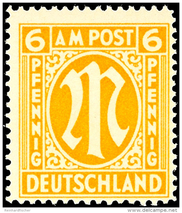 6 Pfennig AM-Post, C-Zähnung, Tadellos Postfrisch, Gepr. Schlegel BPP, Mi. 200.-, Katalog: 13C **6 Penny... - Autres & Non Classés