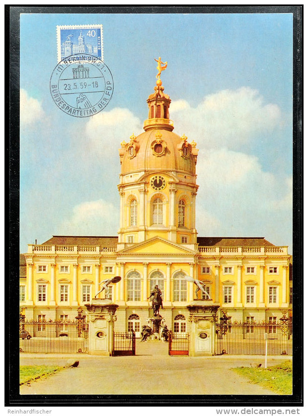 40 Pfg Schloss Charlottenburg, Mit Sonderstempel "BERLIN SW 61 PARTEITAG DER FDP 23.5.59" Auf Herrlicher... - Autres & Non Classés