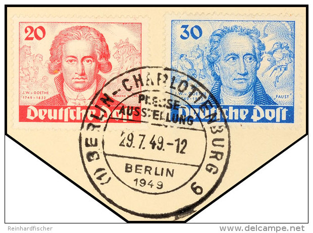 10 Pfg Bis 30 Pfg Goethe Tadellos Komplett Auf Briefstücken Mit SST "BERLIN-CHARLOTTENBURG PRESSE-AUSSTELLUNG... - Autres & Non Classés