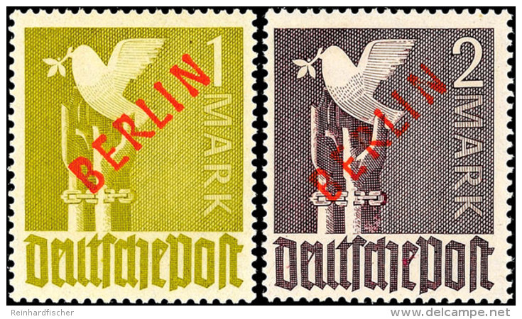 2 Pfg Bis 2 Mark  Rotaufdruck, Postfrisch, Gepr. Schlegel BPP, Mi. 1.400.-, Katalog: 21/34 **2 Pfg Till 2 Mark... - Autres & Non Classés