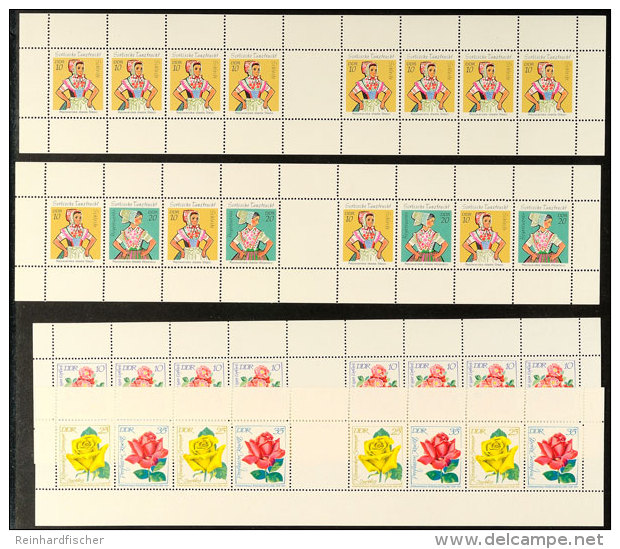 Trachten, Rosen Und Weltfestspiele Der Jugend 1973, Je Beide Markenheftchen-Streifen, Tadellos Postfrisch, Mi.... - Other & Unclassified