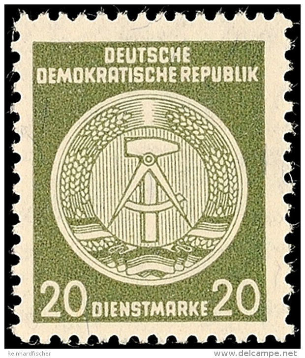 20 Pfg Zirkelmarke Auf Faserpapier, Tadellos Postfrisch, Signiert, Mi. 300,-, Katalog: 32yIIXI **20 Pfg Circle... - Other & Unclassified