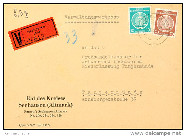 1953/55, 9 Briefe VERWALDUNGSWERTPOST, Dabei Divers Stempel, Freistempler, Dienst- Und Freimarkenfrankaturen,... - Autres & Non Classés