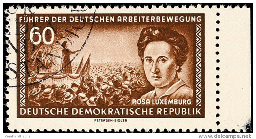 60 Pfg Rosa Luxemburg, Wz. 2XI, Gestempelt - Philatelistische Entwertung, Gepr. Schönherr BPP, Mi.... - Otros & Sin Clasificación