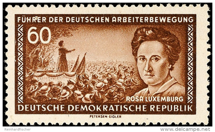 60 Pfg Rosa Luxemburg, Wz. 2XI, Tadellos Ungebraucht, Gepr. Schönherr BPP, Mi. Für ** 350.-, Katalog:... - Autres & Non Classés