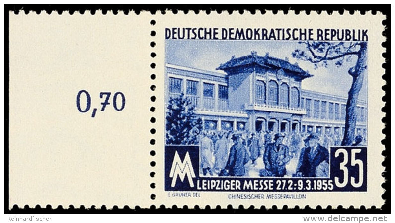 35 Pfg Leipziger Messe Dunkelblau Mit Besserem Wz. 2 X I, Tadellos Postfrisch Mit Linkem Rand, Gepr. Paul BPP, Mi.... - Autres & Non Classés