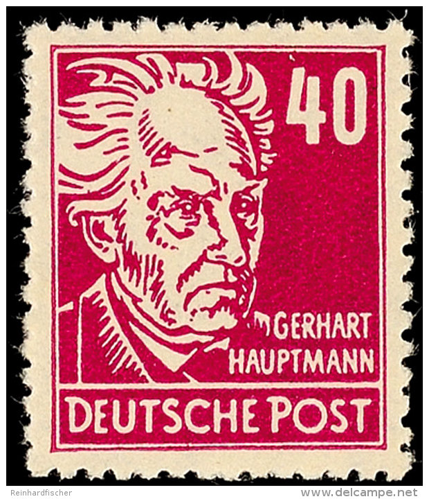 40 Pfg Hauptmann Auf Gewöhnlichem Papier Mit Wz. 2 X II, Tadellos Postfrisch Gepr. Paul BPP, Mi. 70,-,... - Autres & Non Classés