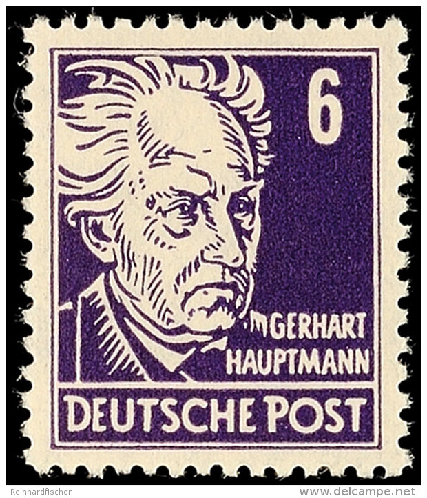 6 Pfg Hauptmann Auf Gewöhnlichem Papier Mit Wz. 2 X I, Tadellos Postfrisch Gepr. Paul BPP, Mi. 100,-, Katalog:... - Autres & Non Classés