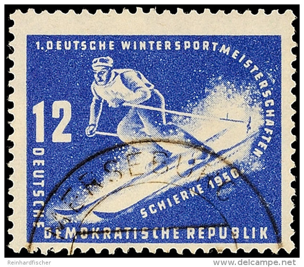 12 Und 24 Pfg Wintersportmeisterschaften 1950 Mit Den Beiden Plattenfehlern, Tadellos Gestempelt, Mi. 190,-,... - Otros & Sin Clasificación