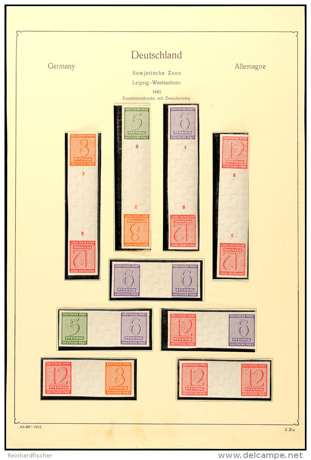 5 Pf. - 12 Pf. Ziffern I, Alle 9 Zusammendrucke, Tadellos Postfrisch, Mi. 1.490.-, Katalog: WZd3/SKZd4 **5 Pf.... - Autres & Non Classés