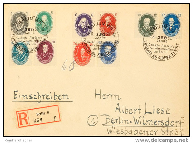 1 Bis 50 Pf. Akademiker, 10 Werte Kpl. Auf Gelaufenem  R-Satzbrief Mit SStpl., Mi. 150,-., Katalog: 261/70 BF1... - Autres & Non Classés