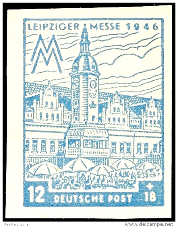 12+18 Pf. Graublau, Wz.Y, Ungezähnt, Tadellos Postfrisch, Gepr. Ströh BPP, Mi. 2.000.-, Katalog: 163BYb... - Autres & Non Classés