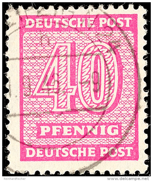 40 Pfg Ziffer Auf Kreidepapier, Tadellos Gestempelt, Gepr. Dr. Jasch BPP, Mi. 120,-, Katalog: 136za O40 Pfg... - Autres & Non Classés