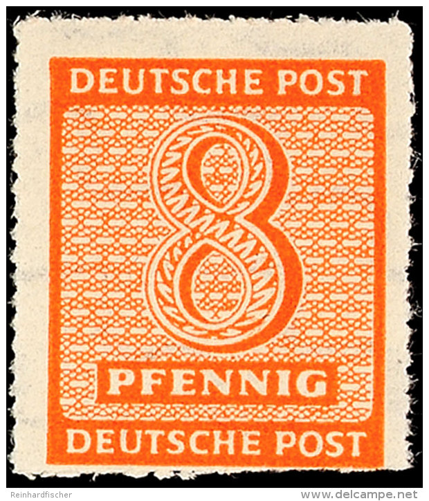8 Pf. Rotorange, Wz.Y, Mit D-Zähnung Von Roßwein, Postfrisch, Gepr. Ströh BPP, Mi. 300.-, Katalog:... - Autres & Non Classés