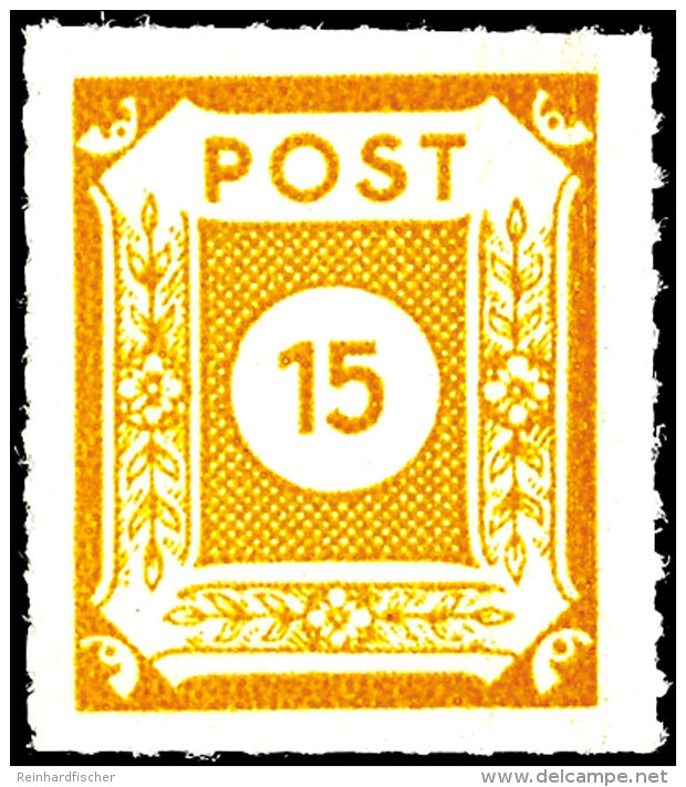 Postmeistertrennung Loschwitz, 15 Pfg Lebhaftgelbocker, Tadellos Postfrisch, Gepr. Ströh BPP, Mi. 600,-,... - Autres & Non Classés