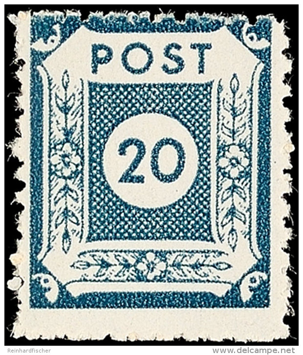 20 Pf. Schwärzlichblaugrau, Durchstich Klotzsche, Tadellos Postfrisch, Gepr. Ströh BPP, Mi. 300.-,... - Sonstige & Ohne Zuordnung