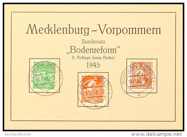 Bodenreform Nachauflage, Tadellos Gestempelt Auf Offiziellem Gedenkblatt, Gepr. Kramp BPP, Mi. 150,- +, Katalog:... - Other & Unclassified