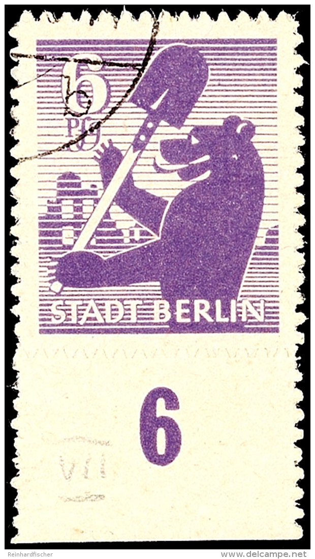 6 Pf. Dunkelviolett Mit Plattenfehler VII, Gestempelt, Gepr. Ströh BPP, Mi. 600.-, Katalog: 2Ba O6 Pf.... - Sonstige & Ohne Zuordnung