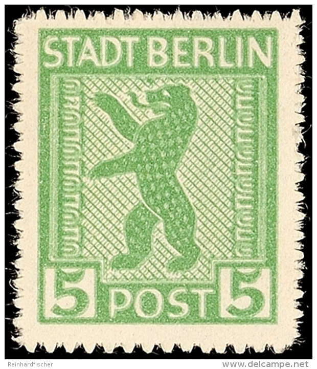 5 Pf. Gelbgrün, Doppeldruck, Tadellos Postfrisch, Gepr. Sturm BPP, Mi. 550.-, Katalog: 1ABvxDD **5 Pf.... - Autres & Non Classés