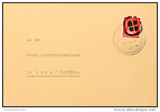 12 Pf. Hitler, EF Auf Brief Ab Lichtenstein/Sa. Mit Ortstyp. Unkenntlichmachung (nach Handbuch C5) Vom 26.7.45 Nach... - Autres & Non Classés