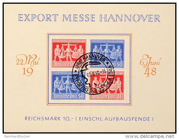 Kontrollrat, Hannover-Messe Zusammendruck V Zd 2 Auf Schmuckblatt Mit Messe-Sonderstempel 02.6.48, Fotobefund... - Autres & Non Classés